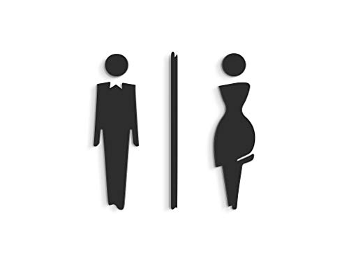 3DP Signs - Repujado Cartel baño Puerta (15 cm) SA110, en Relieve, señales Adhesivas. Cartel baño Hombre Mujer - Placas de retretes baño...
