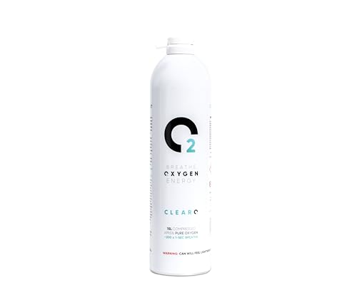 ClearO2 Lata de oxígeno de 15 litros, oxígeno puro para respirar en un recipiente de aluminio ligero, fabricado en Gran Bretaña (lata de...