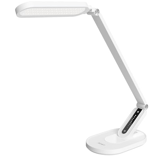 JKSWT Lámpara de escritorio LED, Lámparas de mesa para el cuidado de ojos protege los ojos Lámpara de oficina regulable con 5 modos de...