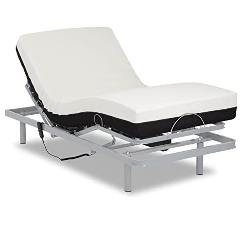 Gerialife® Pack Cama articulada eléctrica con colchón ortopédico viscoelástico 20 cm. (105x190,...