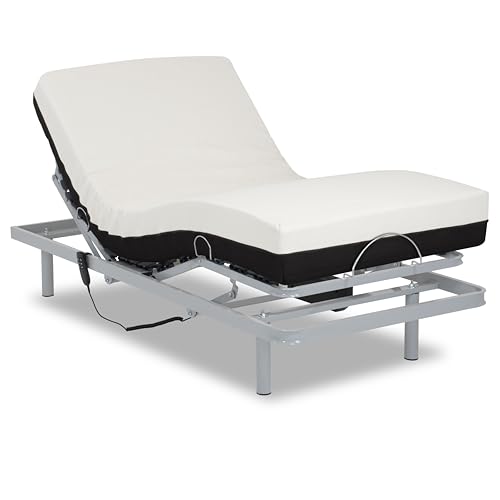 Gerialife® Pack Cama articulada eléctrica con colchón ortopédico viscoelástico 20 cm. (105x190, Mando por Cable)
