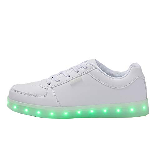 Topcloud Zapatos de Hombre para Mujer con Luces LED, 8 Colores, Carga USB, con Cordones, Zapatos de Pareja