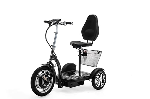 VELECO 3 ruedas plegable Scooter Movilidad Trike ZT16 (NEGRO) (Negro)