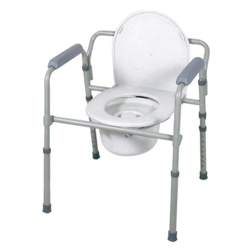 PBPharma – Silla 3 en 1 WC plegable para personas mayores: solución versátil con ruedas, elevación y comodidad – Silla cómoda...