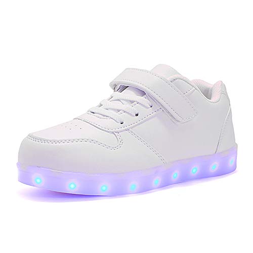 Kauson LED Zapatos Verano Ligero Transpirable Impermeable Bajo 7 Colores USB Carga Luminosas Parpadeo Deporte de Zapatillas con Luces Los...