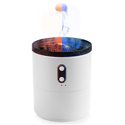 Volcano - Humidificador de aroma de llama: aroma mejorado de 450 ml, función de apagado automático, difusor de aire de llama,...