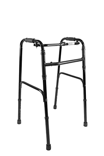 PEPE - Andador para Ancianos sin Ruedas (Color Negro), Tacataca para Ancianos de Aluminio, Andadores Adultos Plegable, Andadores para...