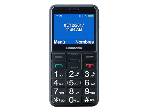 Panasonic KX-TU155EXBN Teléfono Móvil para Personas Mayores (Botón de emergencia SOS, Compatible con audífonos, Función de linterna,...