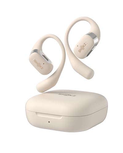 SHOKZ [2023 New] Auriculares inalámbricos Bluetooth OpenFit-Auriculares con micrófono incorporado-Ear-Free Comfort-Ligero-Carga rápida-28...