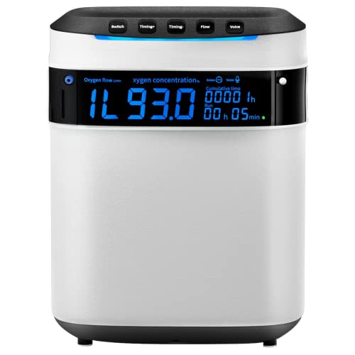 Concentrador de oxígeno Creliver, suministro continuo de oxígeno durante 24 horas, 1-7L /min 93%~35% ajustable, 42db de bajo ruido, con...