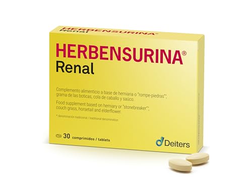 DEITERS - Herbensurina 30 Comprimidos, Tratamiento Cálculos Renales, Cápsulas para Prevención, para Riñones Limpios, a Base de Planta...