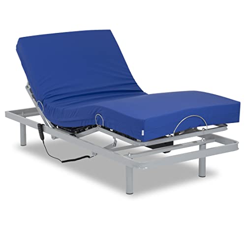 Gerialife® Cama articulada eléctrica Reforzada con colchón Sanitario HR Impermeable (105x190)