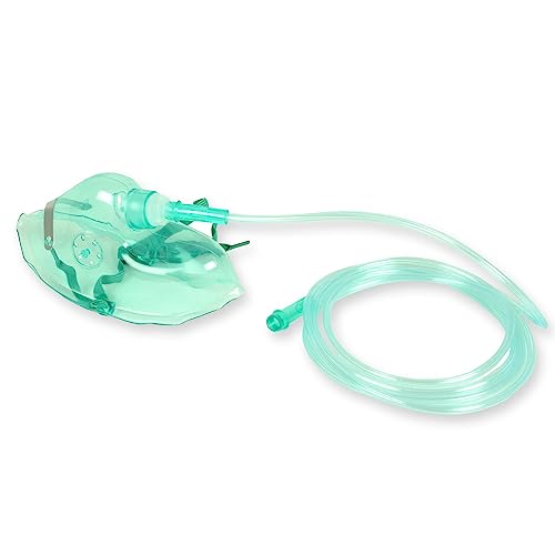 Fiab, Máscara de oxígeno desechable, utilizable para aerosolterapia y oxigenoterapia, con manguera, para adultos, 34166
