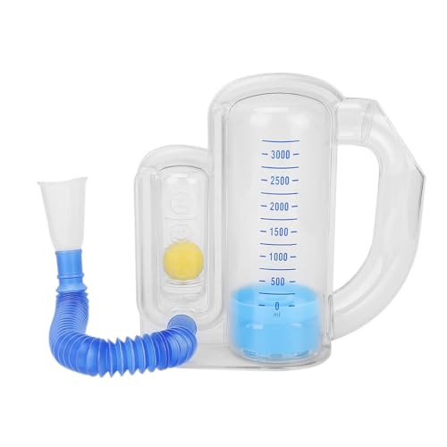 Ejercitador de respiración de 3000 ml, herramienta de entrenamiento de capacidad vital de respiración pulmonar Ejercitador de pulmón con...