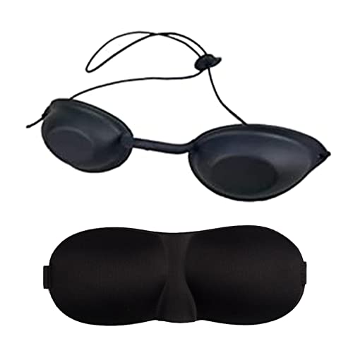 Mikiuly Gafas de Seguridad UV, Gafas de Bronceado de Seguridad Ajustables Protección, Protección Ajustables Parche Ocular, Para Terapia de...