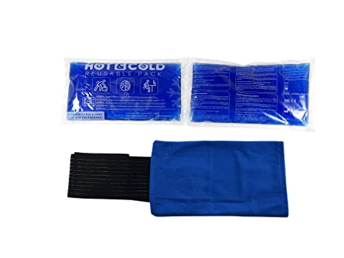 SURGICALMED - Pack de 2 Bolsas de Gel Frío o Calor Reutilizables (26 x 15 cm) - Incluye 1 Funda Multiposición de Tela con banda de...