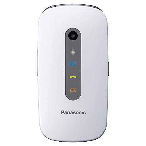 Panasonic KX-TU456EXWE Teléfono Móvil para Mayores (Pantalla Color TFT 2.4', botón SOS, compatibilidad audífonos, Resistente a Golpes,...