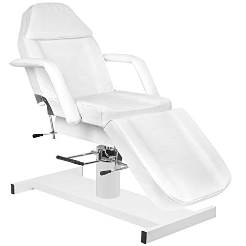 Activeshop Basic 210A - Camilla de masaje (180 x 63 x 64-80 cm, piel sintética), color blanco