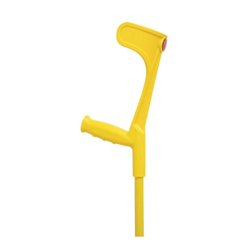 1 muleta de apoyo para antebrazos, altura regulable, aluminio, 135 kg, cápsula, color amarillo
