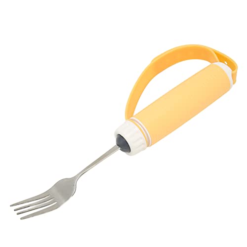 Tenedor de utensilios adaptativo con correa ajustable, ayuda elástica para la alimentación para ancianos, soporte para utensilios de...