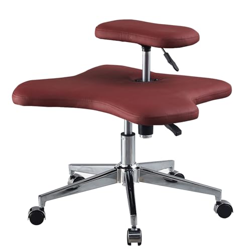 silla ergonomica rodillas Silla de rodillas con patas cruzadas y ruedas, taburete de oficina ergonómico de altura ajustable, silla en...