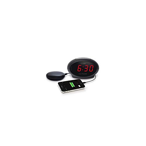 Geemarc SBT600 - Reloj Despertador para Hipoacúsicos, Sordos y Dormilones con Alarma Superalta, Almohadilla Vibratoria y Función de...