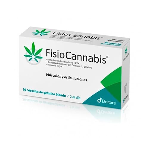 DEITERS - Fisiocannabis 30 Cápsulas, Complemento Alimenticio, Antiinflamatorio y Analgésico, para Dolor, con Aceite de Cáñamo, Músculos...