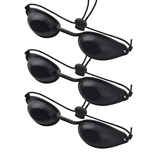 Ledoo Gafas de Bronceado de Seguridad 3Sets IPL Eye Patch, Gafas de Bronceado UV, Gafas de Bronceado Ajustables para la Terapia de Rayos...
