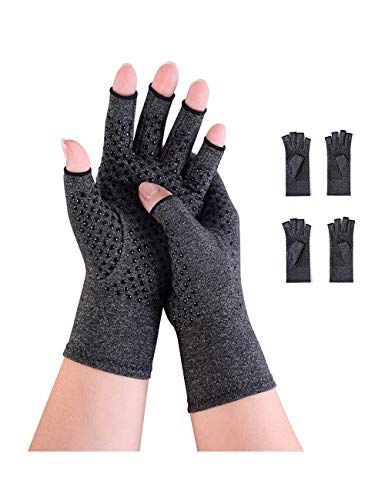 Donfri 2 pares guantes artritis compresión para artrosis, guantes sin dedos tendinitis, para...