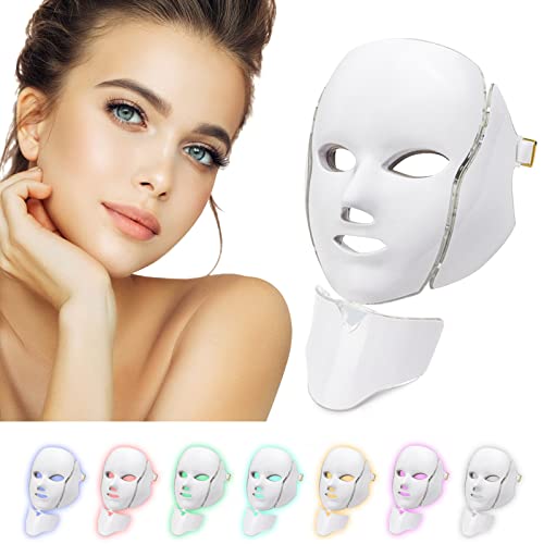 Deciniee Mascara LED Facial, 7 Colores Mascara LED Facial Profesional, Mascarilla LED Phototerapia Anti-Envejecimiento, Mascarilla Facial...