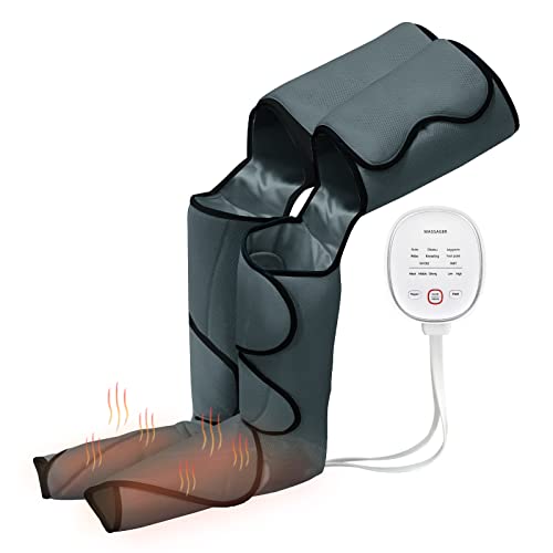 Masajeador de piernas y pies con calor, intensidad ajustable y dispositivo de terapia de compresión de aire de calor, masajes, piernas,...