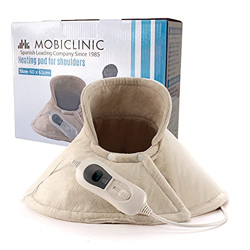 Mobiclinic, Almohadilla cervical, Eléctrica, 3 rangos de temperatura, Apagado automático, Muy bajo consumo, 100W, Marca Española,...