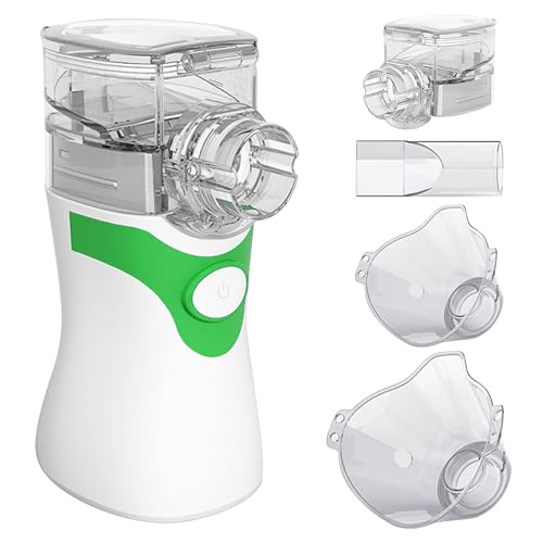BellaAchtung Nebulizador Portátil Set, Aerosoles Ultrasónica Inhalador Nebulizador con boquilla para niños y adultos, eficaz para...