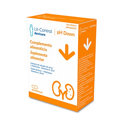 Devicare Lit-Control pH Down - Complemento Alimenticio - Evita la cristalización de sales urinarias - Piedras en los Riñones o Cálculos...