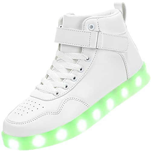 APTESOL 11 Modos LED Zapatillas, Zapatillas Altas con iluminación para Hombres y Mujeres, Zapatos con Luces Intermitentes Recargables por...