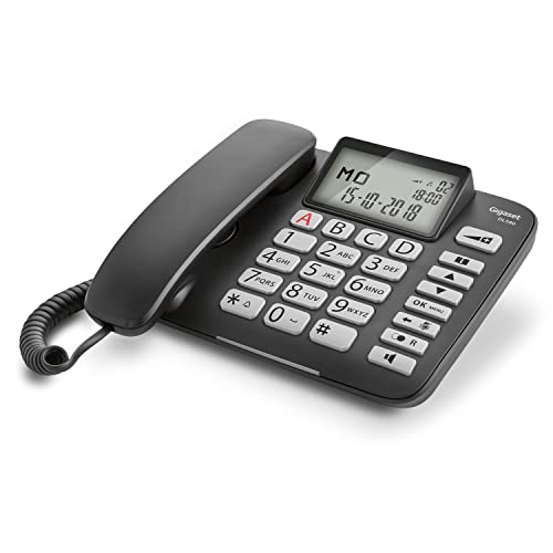 Gigaset DL580 - Teléfono fijo con cable para mayores - Manos Libres - Gran Pantalla de Alta...