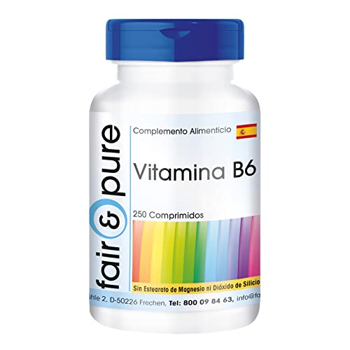 Fair & Pure® - Vitamina B6 22,5mg - Piridoxina HCl - Vegana - 250 Comprimidos