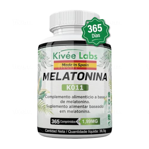 KivéeLabs® 365 Comprimidos Melatonina Pura 1,99 mg (Suministro 1 Año) | Rápida Asimilación | Suministro para 1 año | Ayuda con el...