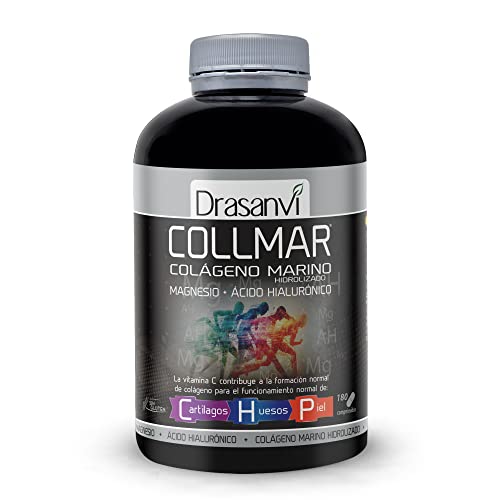 COLLMAR Colágeno Marino Hidrolizado con Ácido Hialurónico, Magnesio, Vitamina C natural | para cartílagos, huesos y piel | Alta dosis...