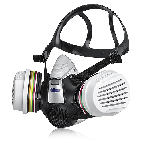 Dräger X-plore 3300 Semi máscara con filtros A1B1E1K1 Hg P3 R D | Máscara de protección para químicos, vapor, conservantes, pesticidas,...