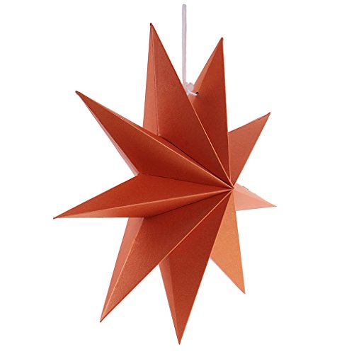 Inzopo Papel 3D 9 puntos estrella Navidad Halloween fiesta centros de mesa decoración colgante - naranja, talla única