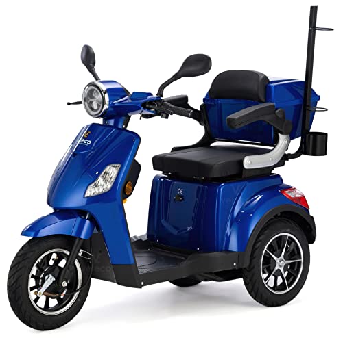 VELECO Scooter para discapacitados de 3 Ruedas Para Personas Mayores Minusvalido DRACO 12km/h (Azul)