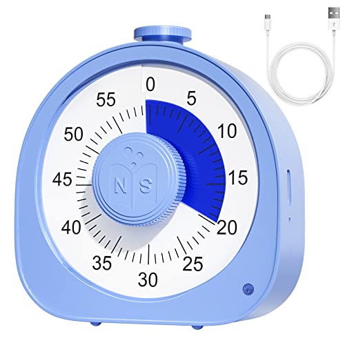 Dealswin Temporizador Visual Recargable Timer de Cuenta Atrás de 60 Minutos Temporizador Niños Temporizador Digital Reloj Temporizador...
