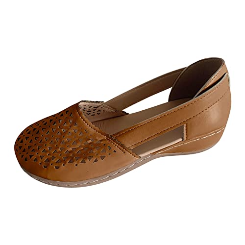 BOTCAM Summer Mocasines - Sandalias de mujer de goma, zapatos de piel, zapatos de playa huecos, elegantes, ligeras, para exteriores,...