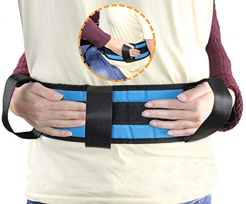 OrtoPrime Cinturón de Transferencia Adultos - Eslinga Lumbar de Transferencia - Cinturón de Seguridad para Ancianos con 4 Asas - Ayuda...