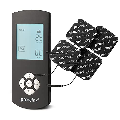 prorelax TENS/EMS Duo Comfort Blackline | Aparato de electroestimulación | 2 terapias con un...