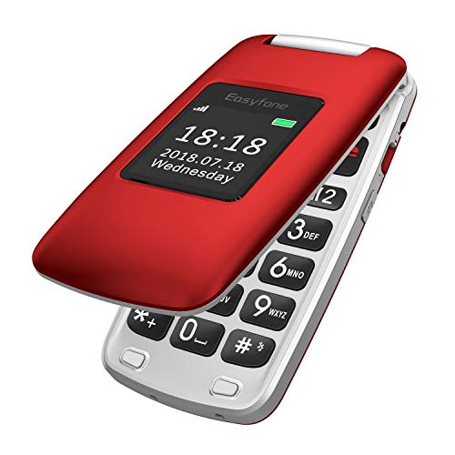 Easyfone Prime-A1 gsm Teléfono Móvil para Mayores con Tapa y Teclas Grandes, Audífonos Compatibles, SOS Botones, Cámara de 2.0MP, Fácil...