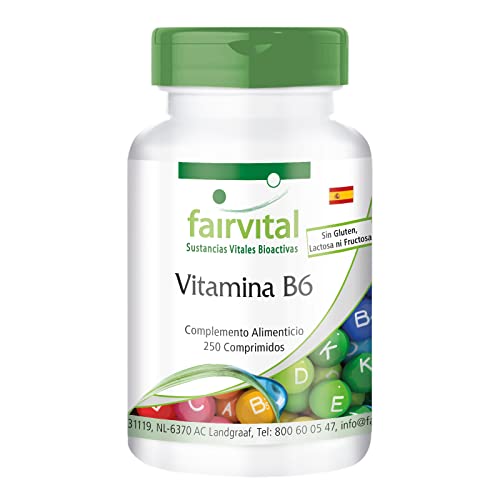 Fairvital | Vitamina B6 Piridoxina 22,5mg - VEGANA - 250 Comprimidos - Calidad Alemana