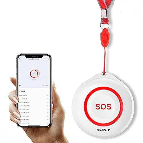 SINGCALL Tuya WiFi Smart SOS Botón de Alarma de Emergencia para Discapacitados Boton Emergencia para Ancianos Botón de transmisor de...