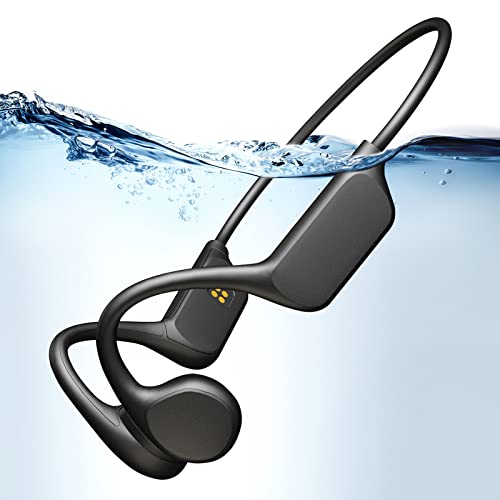 Minyaya Auriculares impermeables IPX8 de conducción ósea para natación, memoria integrada de 32 G, Bluetooth 5.3, con micrófono,...